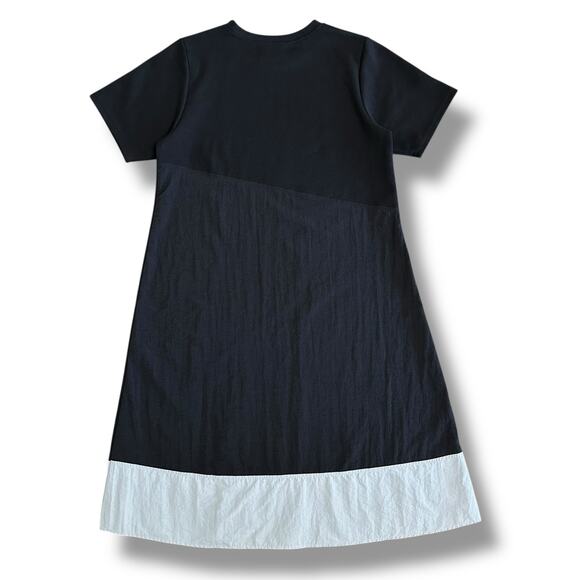 Visit in N.Y Studio Colorblock Midi Dress Black Gray Cotton Blend S/M Korea - Picture 6 of 8